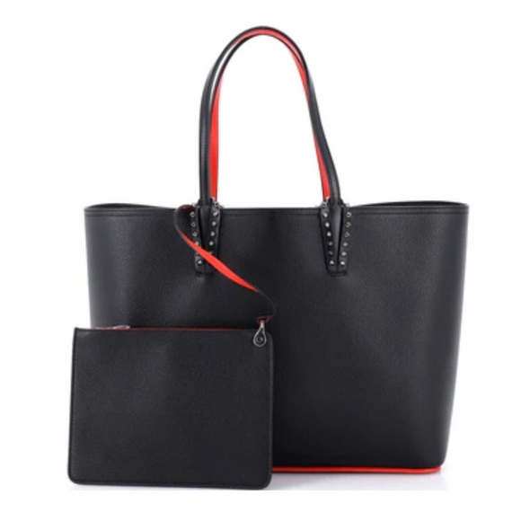 CHRISTIAN LOUBOUTIN Cabata Calfskin Leather Tote With Removable Pouch - Picture 8 of 8